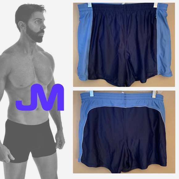 JM Stretch Swim Trunks 32 Waist 4.5" inseam Gently worn 80% nylon / 20% spandex - Picture 1 of 3